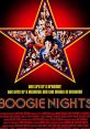 Boogie Nights movie poster featuring a star design with a collage of characters and vibrant colors highlighting 1970s cinema.