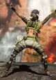 Octane from Apex Legends in a dynamic pose, showcasing his vibrant outfit and energetic personality against a dramatic backdrop.