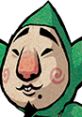 Tingle from The Legend of Zelda: The Wind Waker smiling, showcasing his iconic green attire and whimsical expression.