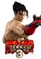 Kazuya Mishima from Tekken 3, showcasing his iconic pose with the bold game logo in the foreground.