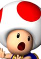 Excited Toad character from Mario Party 5, featuring a signature red-spotted mushroom cap and joyful expression.