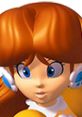 Daisy from Mario Tennis 64 with vibrant blue eyes and signature hairstyle, showcasing her iconic tennis look.