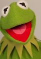 Kermit the Frog with a big smile, showcasing his iconic green color and playful expression, perfect for Muppet fans.