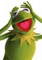 Kermit the Frog with a joyful expression, hands on his head, showcasing his playful personality and iconic green color.