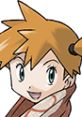 Misty from Pokémon Puzzle League, showcased with a cheerful expression and spiky blonde hair, ready for a Pokémon adventure.