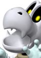 Close-up of Dry Bones from Mario Kart Wii, showcasing its distinct skeletal features and playful expression.