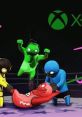 Vibrant cartoon wrestlers in a colorful ring, showcasing Xbox Gang excitement and fun gameplay dynamics.