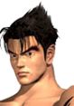 Jin Kazama from Tekken 3, showcasing his iconic look with spiky hair and determined expression. Classic fighting game character.