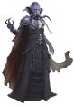 Eldritch wizard with tentacled face, wearing dark robes and a skull belt, perfect for DnD adventures and campaigns.