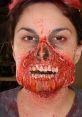 Realistic Halloween horror makeup featuring gruesome skull effects and blood for a chilling transformation. Perfect for costumes!