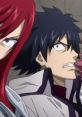 Intense scene featuring characters with shocked expressions, capturing the dramatic moments from Fairy Tail.