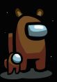 Cute brown characters with large eyes in a space-themed setting, representing "I'm sorry I was not on" sentiment.