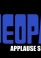 Bold text reading 'JEOPARDY' with 'APPLAUSE SIGN' below, representing the iconic quiz show's vibrant branding.