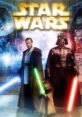 Obi-Wan Kenobi, Yoda, and Darth Vader wield lightsabers in a vibrant Star Wars scene, showcasing iconic characters and lore.