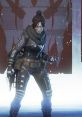 Wraith from Apex Legends showcases her stealthy look, exuding power with a tactical outfit and glowing energy effects.