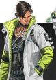 Crypto from Apex Legends, sporting a stylish white and green outfit with tech accessories, embodies stealth and strategy.