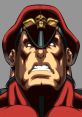 M. Bison from Super Street Fighter, depicted with an intense expression and iconic red military uniform.