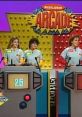 Contestants on Nickelodeon Arcade compete at podiums, showcasing excitement in this classic game show setting.