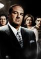 Key characters from "The Sopranos," featuring the iconic Tony Soprano in a dramatic, moody setting.