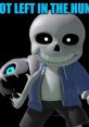 Meme Sans poses playfully with a menacing creature, embodying the "Mega Lovania" vibe with a mischievous grin.