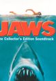 Cover art for the Jaws Collector's Edition soundtrack featuring a shark and swimmer, iconic horror film music.