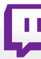 Purple Twitch logo featuring a speech bubble, representing streaming and community interaction on the platform.