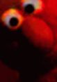 Creepy Elmo with an eerie glow, featuring exaggerated eyes and a dark, unsettling background for a chilling effect.