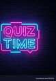 Neon sign reading "Quiz Time," vibrant colors perfect for quiz night promotions and events. Engaging trivia atmosphere created.