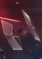 TIE fighter soaring through space, firing laser beams amidst a backdrop of stars—iconic spacecraft from the Star Wars saga.