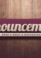 Stylish announcements banner with wooden background, featuring "Here's What's Happening" in bold lettering.