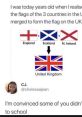 Funny realization about the United Kingdom flag merging England, Scotland, and Northern Ireland's flags into one design.