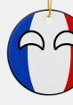 Playful design featuring a smiling face over the French flag, capturing trending humor in France. Perfect for fun decor!