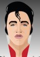 Stylized portrait of Elvis Presley featuring iconic hairstyle and bold jacket, capturing his legendary musical persona.