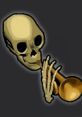 Skeleton playing a golden trumpet, embodying the playful spirit of "Doot Doot: Skull Trumpet" concept.