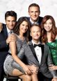 Cast of "How I Met Your Mother" posing together, showcasing their iconic friendship and fun spirit.