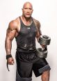 Dwayne Johnson lifting weights, showcasing strength and determination in fitness attire, epitomizing dedication to health.