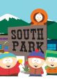 Cartoon characters from South Park cheerfully posing by the iconic South Park sign in a snowy landscape.