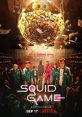 Characters from "Squid Game" stand in a tense scene, surrounded by cash, highlighting survival and high stakes in the Netflix series.