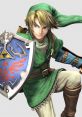 Link from Zelda, armed with a shield and sword, dressed in iconic green tunic, ready for adventure in Hyrule.