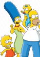 The Simpson family posing together, featuring Marge, Homer, Lisa, and Maggie with vibrant colors and cheerful expressions.