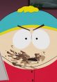 Cartman looking angry with a messy face in a humorous scene from South Park, highlighting the show's iconic comedic style.