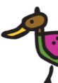 Colorful cartoon duck illustration with playful design, perfect for personal board themes and creative projects.