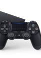 Black PS4 controller featuring dual analog sticks, action buttons, and a touchpad, ideal for immersive gaming experiences.