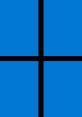 Windows 11 logo design featuring a vibrant blue background and bold black lines, representing a modern, sleek interface.