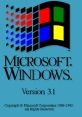 Microsoft Windows 3.1 logo featuring vibrant colors and retro design, showcasing the iconic operating system version.