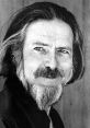 Portrait of Alan Watts, renowned philosopher known for popularizing Eastern philosophy in the West, with a contemplative expression.