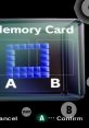 GameCube memory card interface displaying options A and B, with a selection box ready for action.