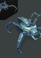 Subnautica robot design featuring a futuristic silver and green mechanical creature with spider-like legs.