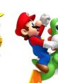 Mario, Yoshi, and a character from New Super Mario Bros. 2 showcase iconic moves and voices from the 3DS adventure.