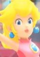 Peach character from New Super Mario Bros. 2 with blonde hair and blue accessories, showcasing her playful personality.